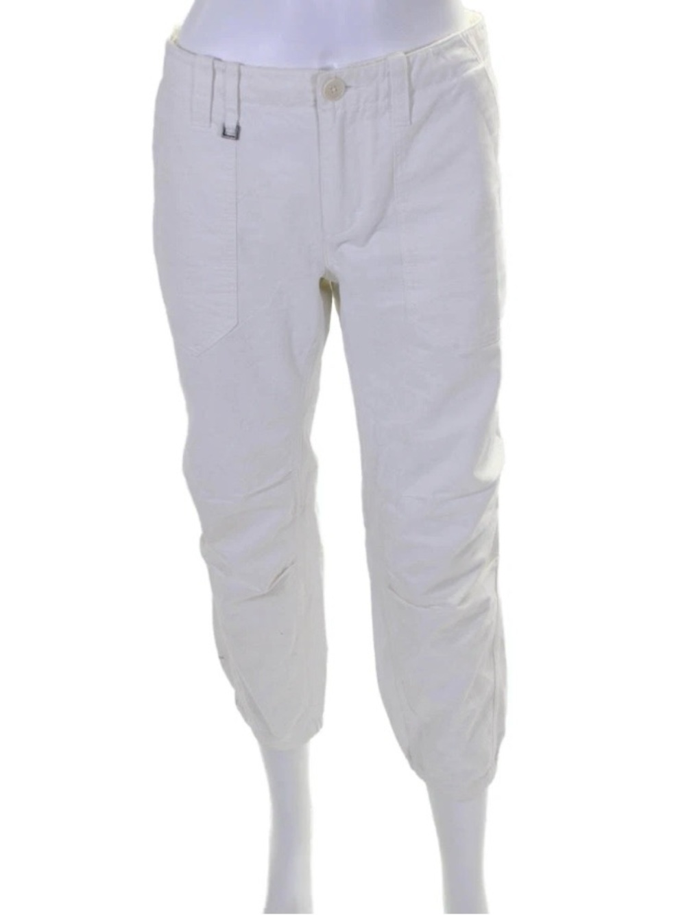 Zadig & Voltaire Palma Grunge Women’s Utility Crop Pants in Off White Size 36 EU